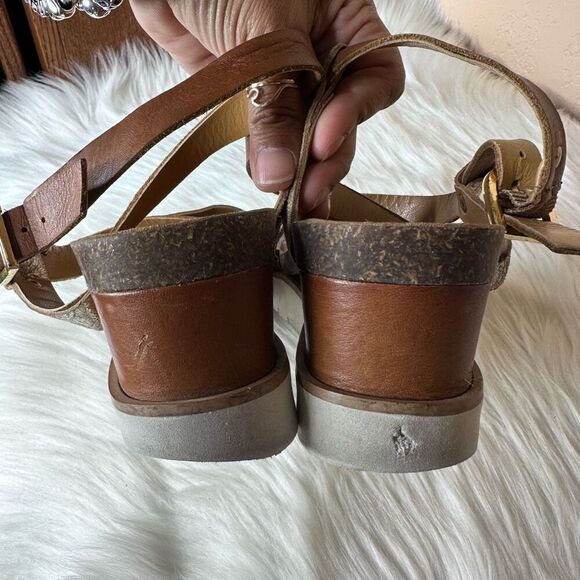 Diba True Metallic & Brown Leather Strappy Sandals Size 9.5 - Picture 9 of 13